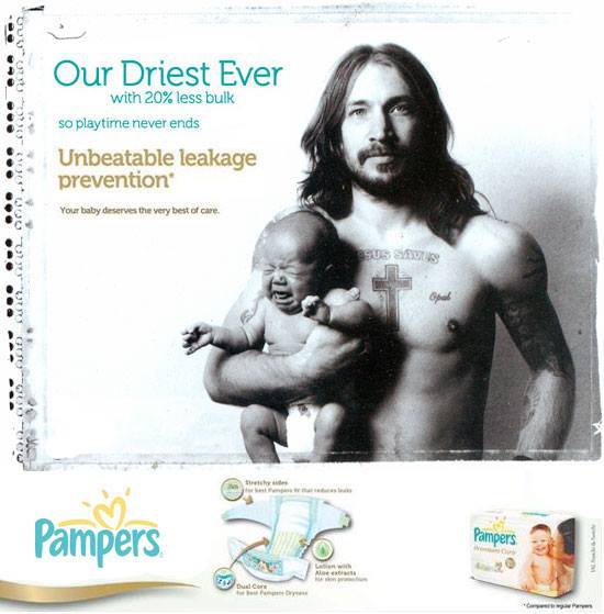 Jamie Thomas jako model v kampani Pampers.