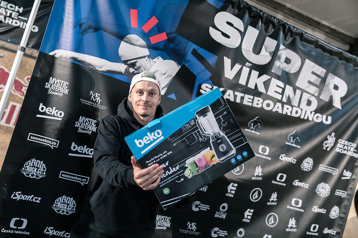 Maxim Habanec a výhra v BEKO best tricku. / foto: Jan Pelikán