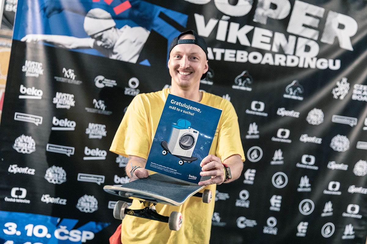 Martin Pek a výhra v BEKO best tricku. / foto: Jan Pelikán